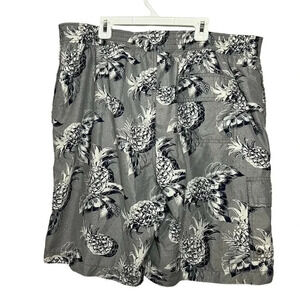 Tommy Bahama relaxed fit gray pineapple swim trunks size XL.